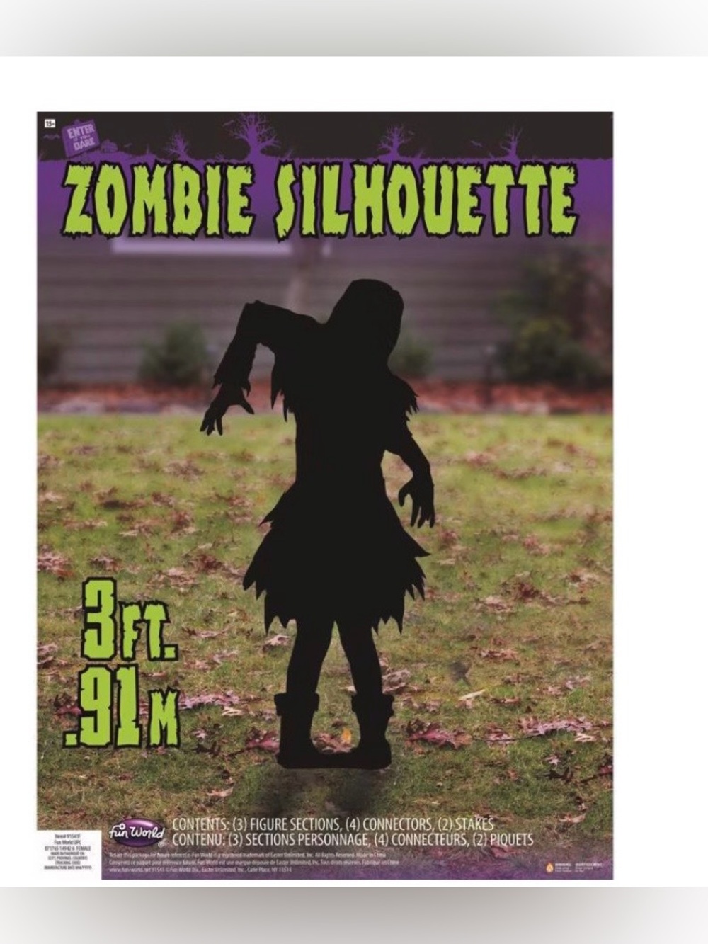 Zombie Silhouette Yard Figure - Black Halloween Lawn Decor